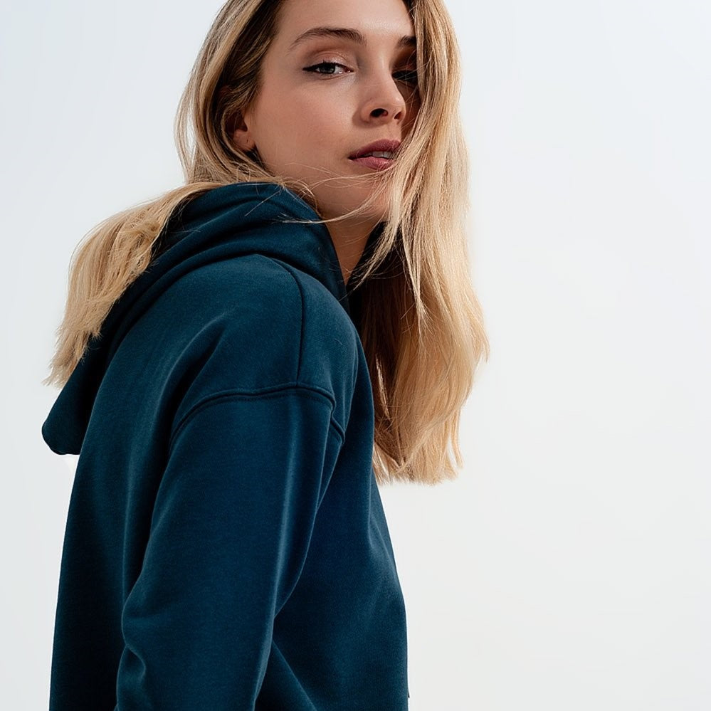 Teal green hoodie online